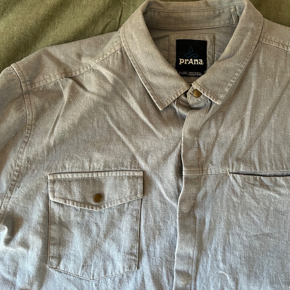 PrAna - Men’s Long Sleeve Snap Denim Shirt - XL
